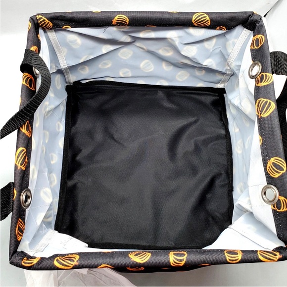 Thirty-One Black Square Utility Tote w/ “Sketched Pumpkins” Orange Design - Picture 3 of 6